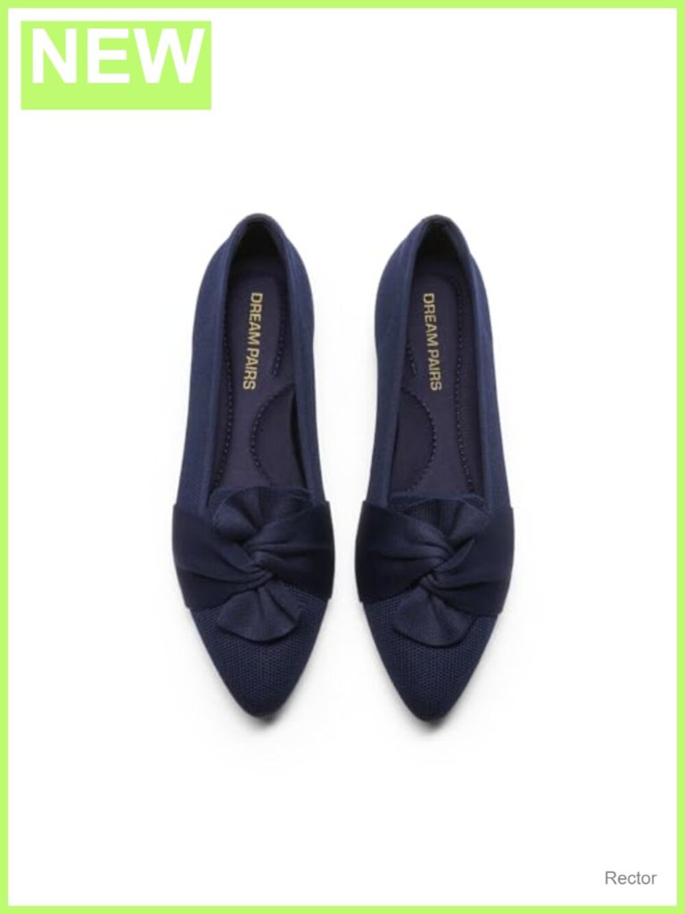 Women's Bow Pointed Toe Ballet Flats Foldable Travel Shoes